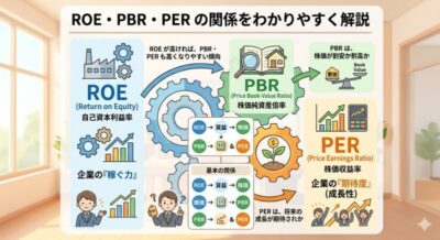 ROEとPBR・PERの関係（PBR＝PER×ROE）をわかりやすく解説